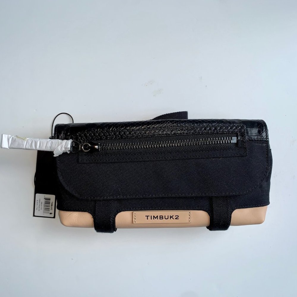 Timbuk2 Fanny Pack leather/nylon  black/tan *NWT  *RARE
